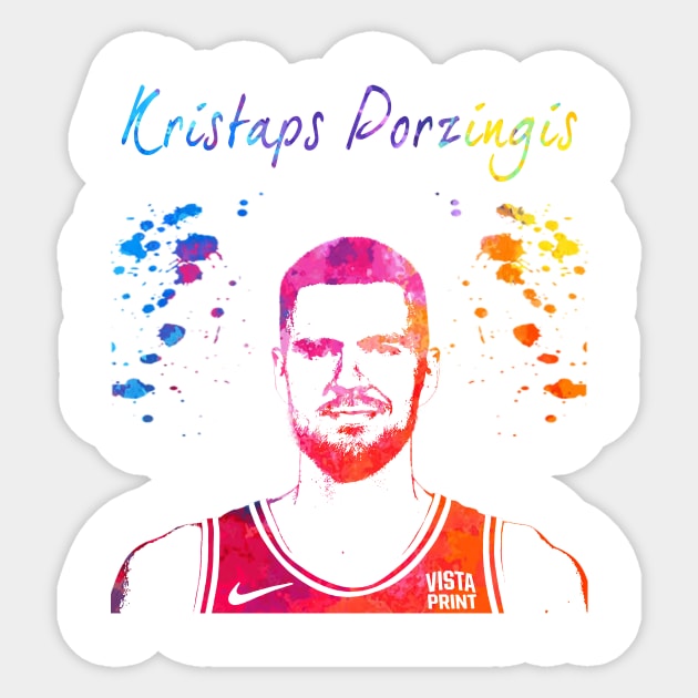 Kristaps Porzingis Sticker by Moreno Art